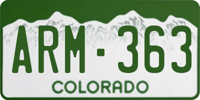 CO license plate ARM363