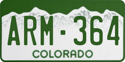 CO license plate ARM364