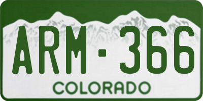 CO license plate ARM366
