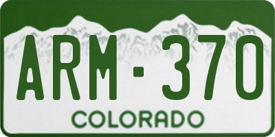 CO license plate ARM370