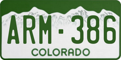 CO license plate ARM386