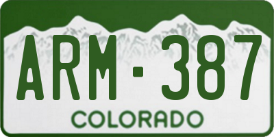 CO license plate ARM387
