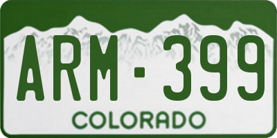CO license plate ARM399