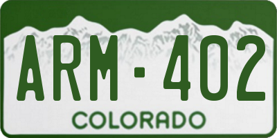 CO license plate ARM402