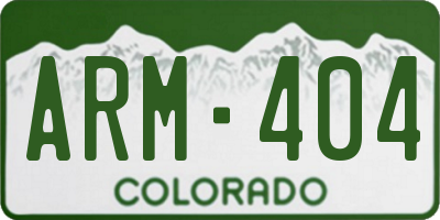 CO license plate ARM404