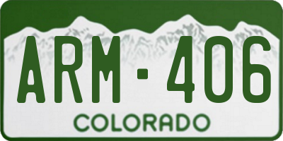 CO license plate ARM406