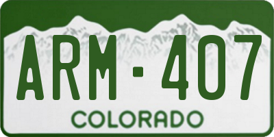 CO license plate ARM407