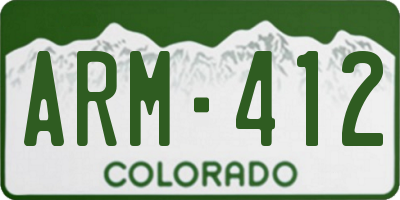 CO license plate ARM412