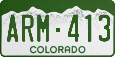 CO license plate ARM413