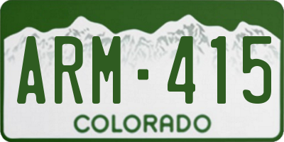 CO license plate ARM415