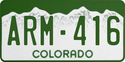 CO license plate ARM416