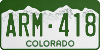 CO license plate ARM418