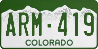 CO license plate ARM419
