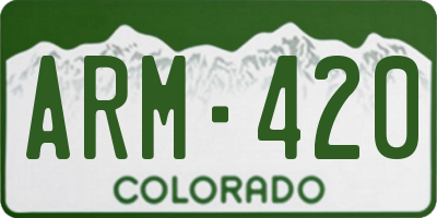 CO license plate ARM420