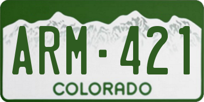 CO license plate ARM421