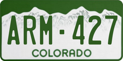 CO license plate ARM427