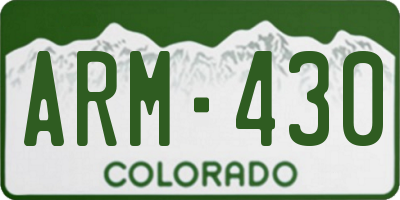 CO license plate ARM430