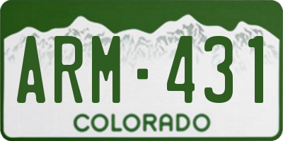 CO license plate ARM431