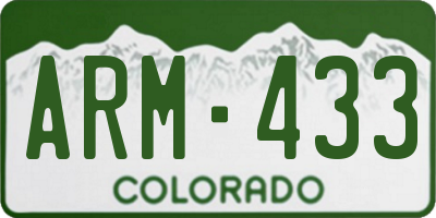 CO license plate ARM433