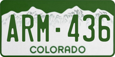 CO license plate ARM436