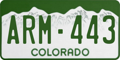 CO license plate ARM443