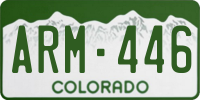 CO license plate ARM446
