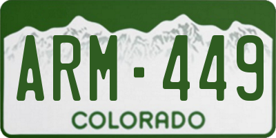 CO license plate ARM449