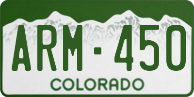 CO license plate ARM450