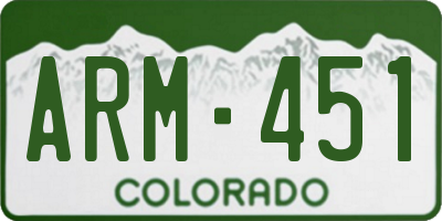 CO license plate ARM451