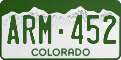CO license plate ARM452