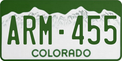 CO license plate ARM455