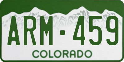 CO license plate ARM459