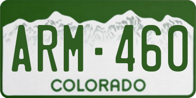 CO license plate ARM460