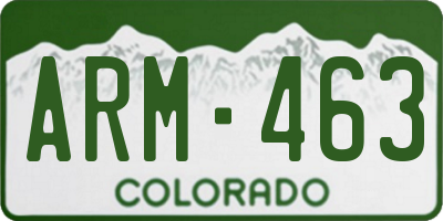 CO license plate ARM463