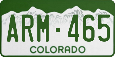 CO license plate ARM465