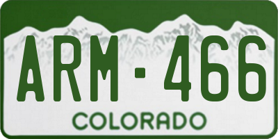 CO license plate ARM466