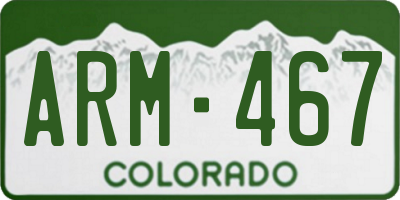CO license plate ARM467
