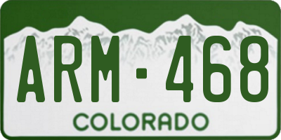 CO license plate ARM468