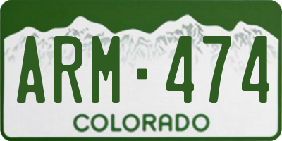 CO license plate ARM474