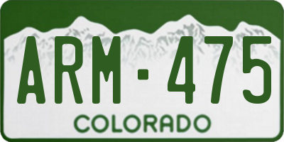 CO license plate ARM475