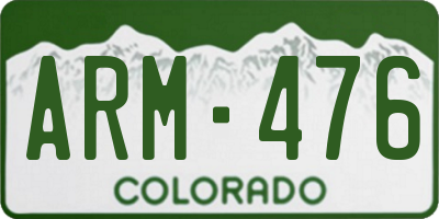 CO license plate ARM476