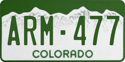 CO license plate ARM477