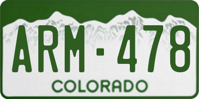 CO license plate ARM478