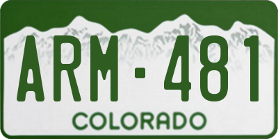 CO license plate ARM481