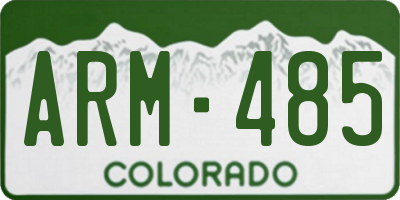 CO license plate ARM485