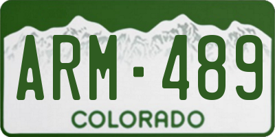 CO license plate ARM489