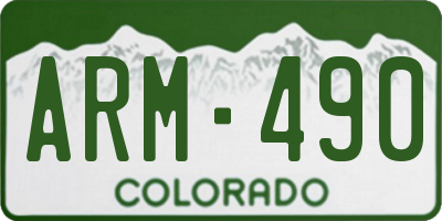 CO license plate ARM490