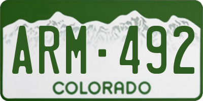 CO license plate ARM492