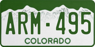 CO license plate ARM495