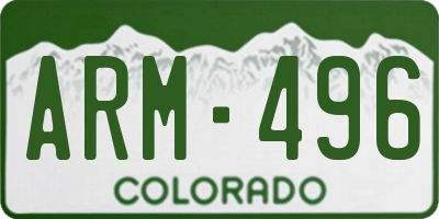 CO license plate ARM496